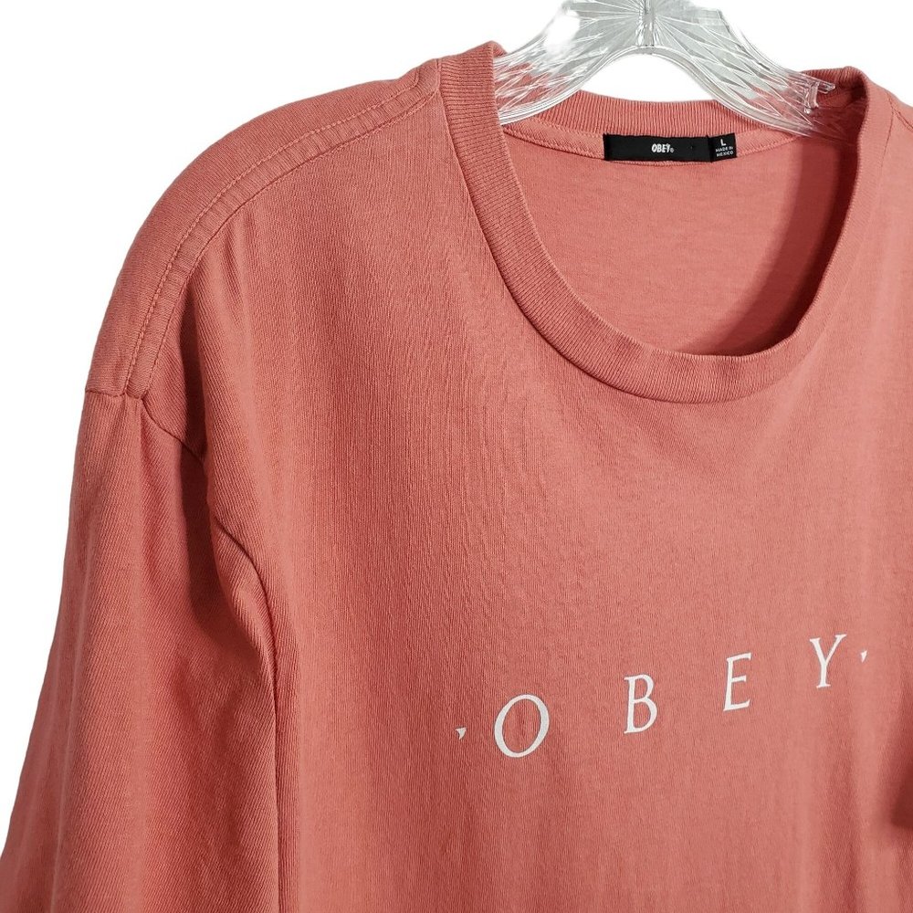 Obey Size L Shirt Tee T-Shirt Pullover Short Sleeve Graphic Logo Tag 100% Cotton - Picture 6 of 7